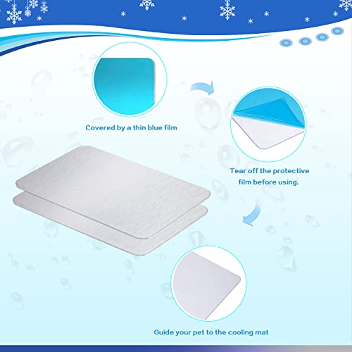 FIPASEN 11.8x7.9 IN Pet Cooling Mat for Rabbit, Bunny, Hamster, Guinea Pig & Other Small Pets - Bite Resistance Ice Bed (2...