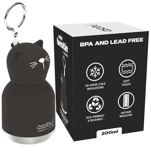 Mini Bestie Water Bottle Cute Collectible Character Bottle for All Ages Leakproof Stainless Steel, 6.7oz, BPA-Free with St...