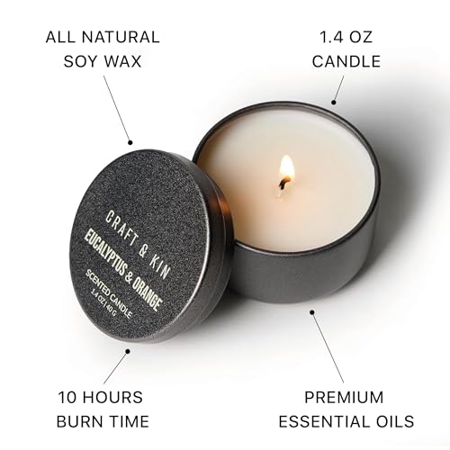Craft & Kin Scented Votive Candle Gift Set of 6 | Small Luxury Scented Candles Holiday Gift Set for Home | Candle Box with...