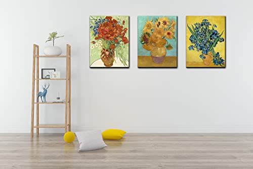 OKEXCKK Sunflowers of Vincent Van Gogh Wall Art, Irises Flower Paintings Artwork Reproduction, Giclee Canvas Prints Pictur...
