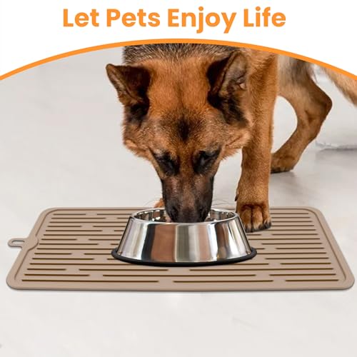 Ptlom Pet Placemat for Dog and Cat, Anti-Slip Waterproof Dogs Feeding Mat Prevent Food and Water Overflow, Bowl Mats Suita...