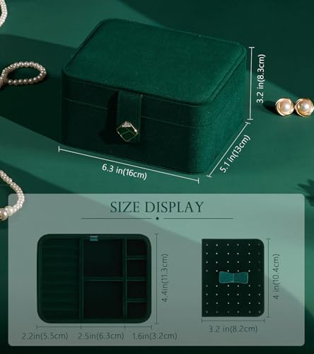 Homde Jewelry Box Small for Women: Ring Earring Organizer Storage for Dresser - Necklace Bracelets Holder with Multi Compa...
