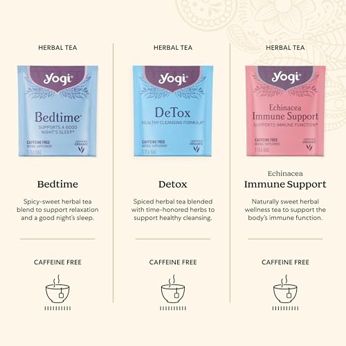 Yogi Organic Tea Sampler Gift Box (45 Tea Bags) Assorted Delicious Wellness Blends - 9 Favorite Herbal, Green & Black Vari...