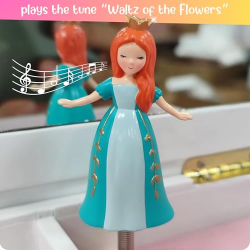 Giggle & Honey® Princess Musical Jewelry Box for Girls Kids Music Box with Drawers, Fairytale Gifts for Girls Birthday, Pr...