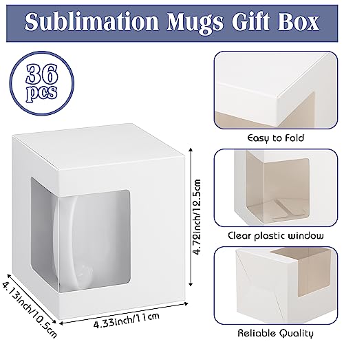 Harloon 36 Pack Mug Boxes for Gifts Coffee Mugs Boxes Gift for Shipping Sublimation Transparent Wine Glass Gift Packaging ...
