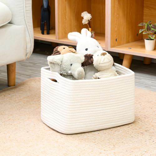 ICERZCZ Storage Baskets for Organizing, Woven Basket for Storage, Storage Baskets Bin for Shelves, Cotton Rope Basket with...