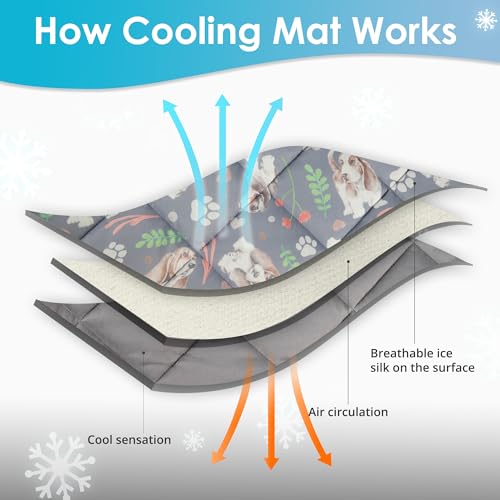 Fuz Bigaza Dog Cooling Mat, Pet Washable Non-Toxic Summer Dogs Cats Cooling Pads Sleeping Kennel Mats Cool Ice Blanket for...