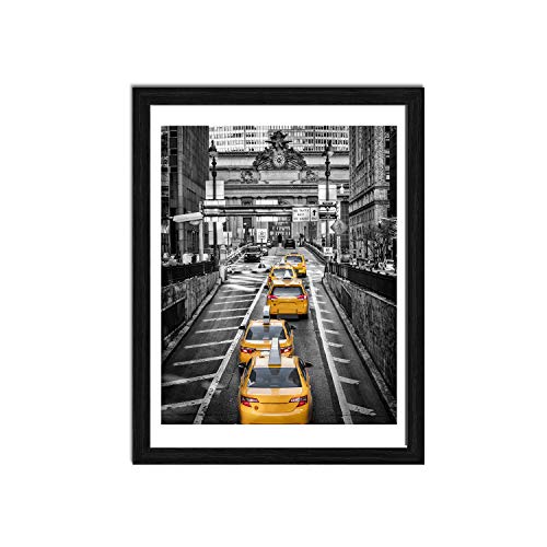 Finefrarm 12x16 Frames Display 11x14 Picture with Mat or 12 x 16 Photo Without Mats Black Picture Frames Wall Art for Livi...