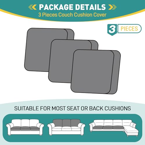 Ruaozz Couch Cushion Covers for Sectional Sofa, Stretch Seat Cushion Covers Washable Sofa Slipcovers for L Shaped Soft Fur...