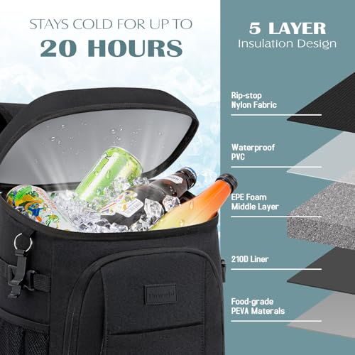 Tuwubi Cooler Backpack 35/42 Cans, Backpack Coolers Insulated Leak Proof for Men Women, Waterproof Soft Sided Lunch Campin...