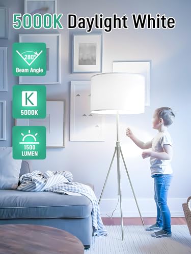 12 Pack LED Light Bulbs 100 Watt Equivalent, A19 15W 5000K Daylight, Super Bright White Light 1500 Lumens, E26 Standard No...
