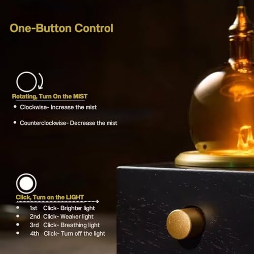 USMLMOOT Cordless Aroma Oil Nebulizer - Waterless Diffuser for Essential Oil with Glass & Wood, Rechargeable Portable Nebu...