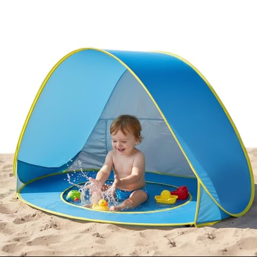 Baby Beach Tent with Pool, Pop Up Beach Tent Sun Shade for Infant Toddlers, Portable UV Protection Shade with Carry Bag fo...