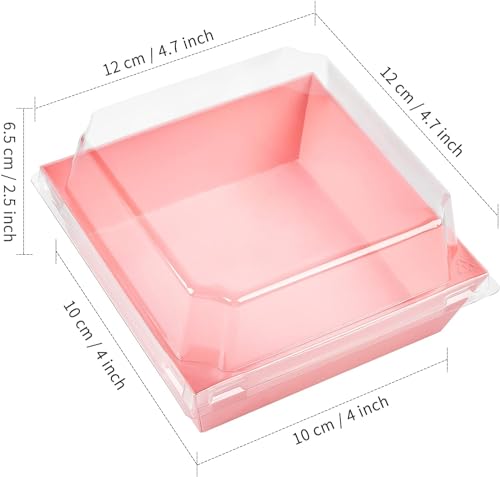 Kucoele 50 Pack Small Charcuterie Boxes with Clear Lids, 4 Inches Paper Bakery Boxes Dessert Boxes Disposable To Go Food C...