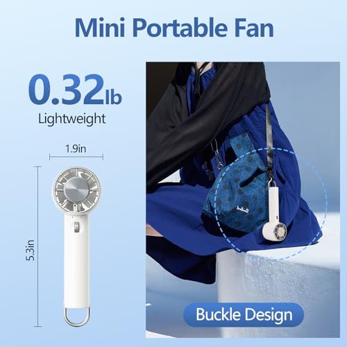 loranu Handheld Portable Turbo Fan with Cold Compress, High-Speed 2 in 1 Hand Held & Desk Fan, 4200mAh Battery Rechargeabl...