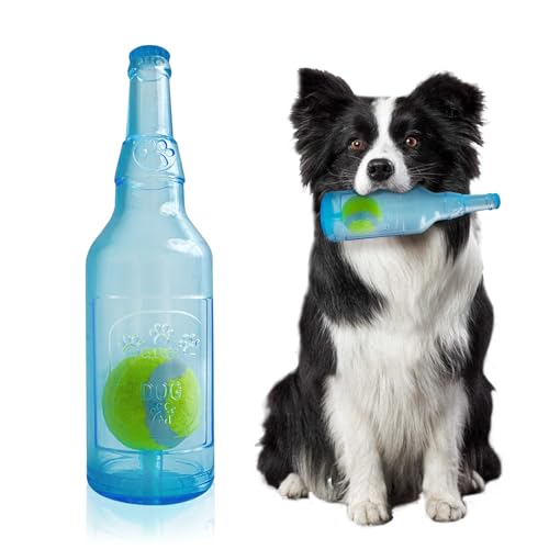 Qiuruoo Water Bottle Dog Toy,Dog Toys for Aggressive Chewers,Water Bottle with Tennis Ball,Suitable for Small and Medium P...