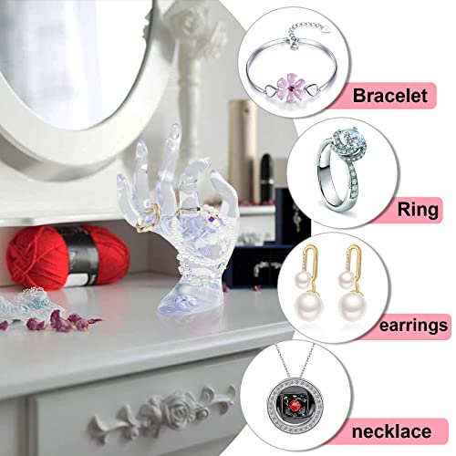 DI QIU REN Hand Form Ring Holder Jewelry Display Holder, Clear Room Decor Aesthetic Bracelet Ring Watch Stand Support Hold...