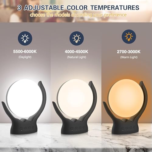 Voraiya Light Therapy Lamp, UV-Free 10000 Lux Therapy Light, Rotatable Happy Sunlight Lamp with 5 Brightness & 3 Color Tem...