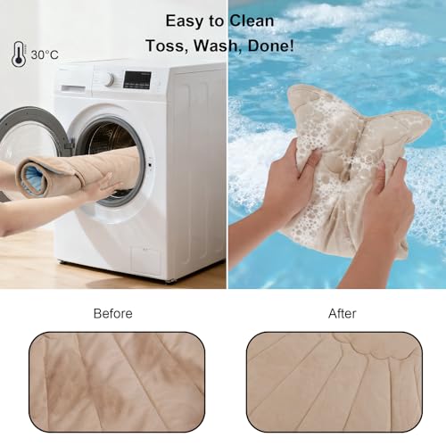 outtip 27" X 20" Reversible Seashell Shaped Cute Cat Mat Bed, Durable Soft Bed Mat for Cats, All-Season Washable Pet Pad B...