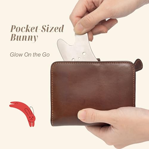 DICAS Pocket Healing Bunny Gua Sha – Mini Stainless Steel Tool for Beauty, Face & Body Puffiness, Tension Relief & Skincar...