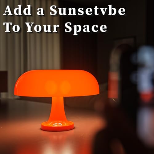 Modern Decorative Table Lamp, Mushroom Cap Design, USB Powered, 3 Lighting Modes, Dimmable, for Bedroom, Living Room Deco...
