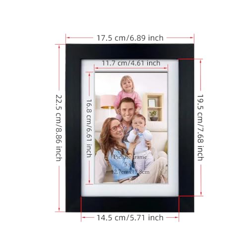 Giftgarden 5x7 Picture Frame Set of 4, 6x8 Matted to Display 5 by 7 Photo with Mat or 6 by 8 without Mat for Wall or Table...