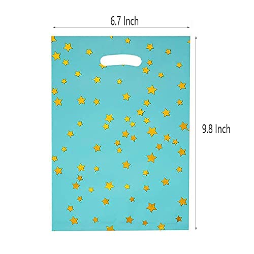 HABILE 48 pieces of thicker gift bags with handles, plastic party candy bags with sparkling stars, suitable for all kinds ...
