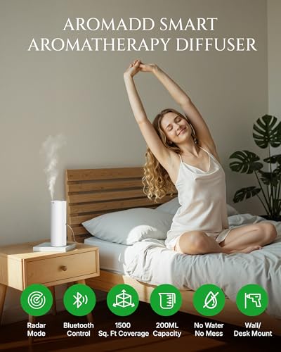 Aromadd Scent Diffuser Starter Kit – Waterless Essential Oil Diffuser for Home, 1500 Sq.Ft Coverage Scent Air Machine, Sma...