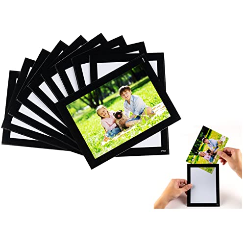 STTMGN Magnetic Picture Frames with Black Border(4"X6",10 Pack),Magnet Photo Frame Pockets/Postcard Holder,Decorations for...