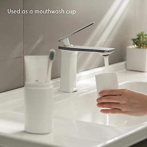 BALUCA Travel Toothbrush Case, Portable Tooth Brush Holder and Toothpaste Cover Container with Mouthwash Cup, Compact Oral...