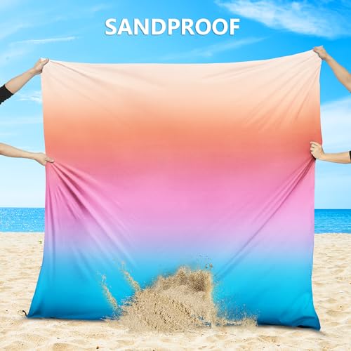 AISPARKY Beach Blanket Waterproof Sandproof Extra Large, Oversized Beach Mat, Quick Drying&Compact&Lightweight, Picnic Bla...
