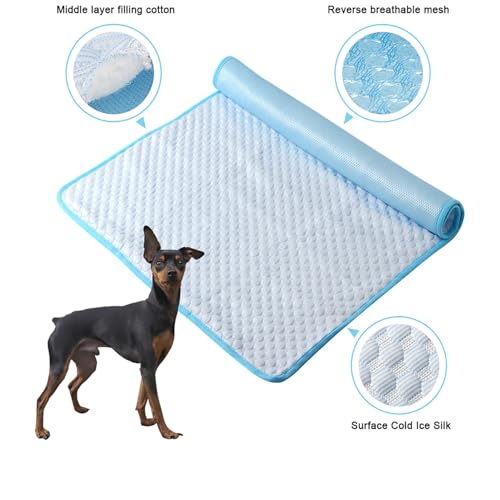 Fhodigogo Cooling Mat Pad for Dogs Cats Ice Silk Cooling Bed for Dogs Ice Bed for Cats Pet Mats for Cats Bed Dog Pad Pupy ...