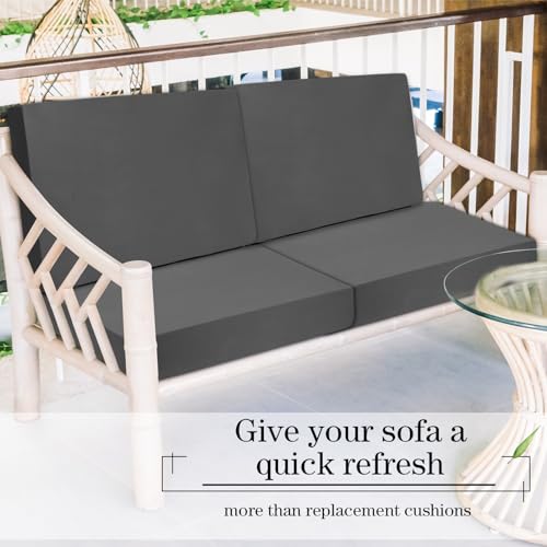 Newwiee 8 Pcs Stretch Patio Outdoor Cushion Covers Replacement for 4 Backrests and 4 Patio Cushions Covers, Waterproof Cou...