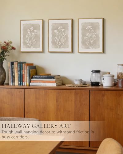 KUVIOKE Boho Botanical Flower Framed Wall Art Farmhouse Vintage Floral Wall Painting Rustic Wildflower Neutral Prints Artw...