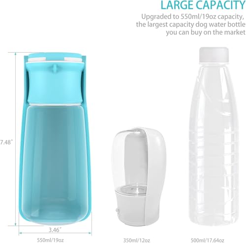 SOICTA Portable Dog Small Animals Water Bottle for Walking 19 OZ or 12 OZ Pet Water Bottles for Puppy Medium Large Dogs Li...