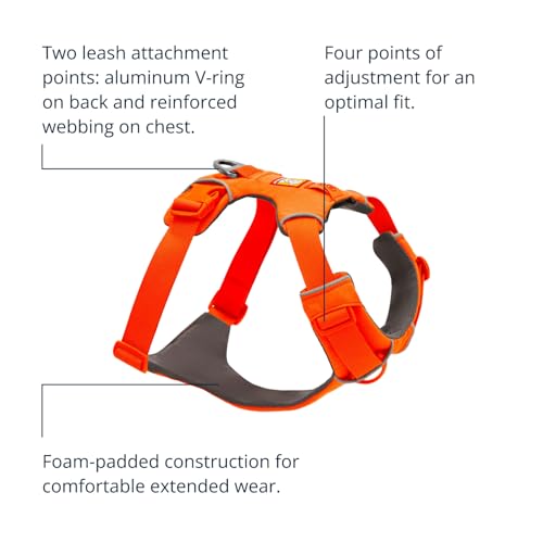 Ruffwear, Front Range Dog Harness, Reflective Soft Padded Everyday Harness with Dual Leash Clips, Adjustable and Lightweig...