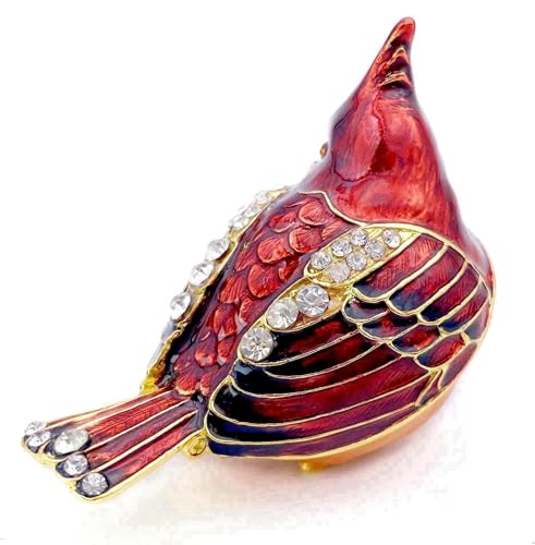 JWT Astyle Elegant Cardinal Bird Jewelry Trinket Boxes Hinged .Keepsake Ring Box Necklace Earrings Organizer.Cardinals Gif...