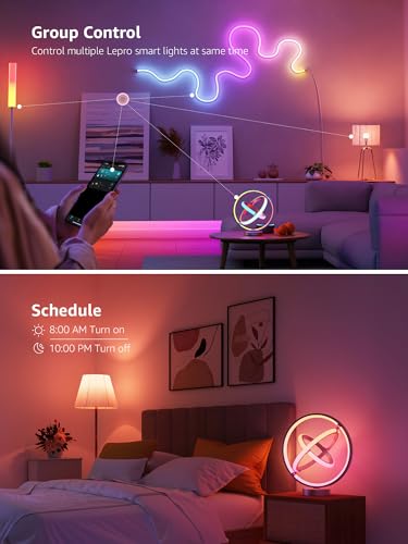 Lepro TB1 AI Smart Table Lamp, RGB+IC Addressable Color Changing Desk Light Alexa Google Home Enable, Music Sync, DIY Endl...