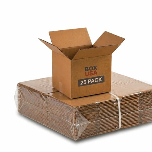 BOX USA Shipping Boxes Small 10"L x 10"W x 10"H 25-Pack, Cardboard Box for Shipping, Moving, Mailing, Packing, Packaging a...
