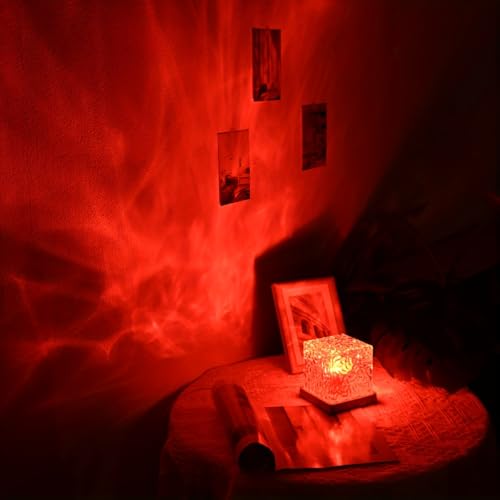YXQUA Northern Lights Ocean Wave Projector Light, Galaxy Light Projector, 16 Colors Gradual Rotating Flame Water Ripple Am...