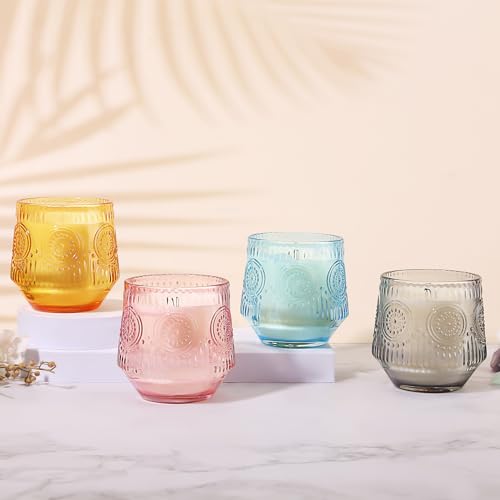 4 Pack Luxury Scented Candles Gift Set - 7oz Soy Wax Candles in Glass Jars, Gifts for Women - Vanilla Coconut, Eucalyptus ...