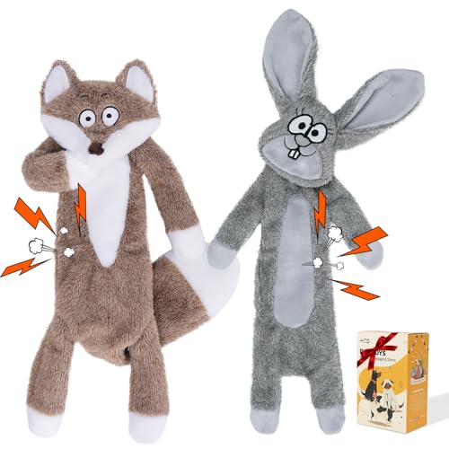 HGB No Stuffing Dog Toys for Aggressive Chewers, Squeaky Crinkle Plush Dog Toys to Keep Them Busy & Puppy Teething for Sma...