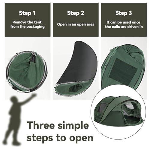 Instant Pop Up Tents for Camping, 4/6 Person Easy Pop Up Camping Tents,Automatic Set Up Tent in 3 Seconds,Waterproof Sunsh...