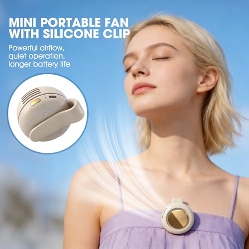 hepanio Portable Silent Mini Bladeless Fan Clip On,3 Speeds Clip-On Fans For Shirt,Small Clips Fanmini Whirlwind Fans For ...
