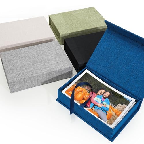 Yopih 5x7 Linen Photo Storage Box - Ideal for Preserving and Organizing Your Precious Photos, Certificates, Scrapbooking S...