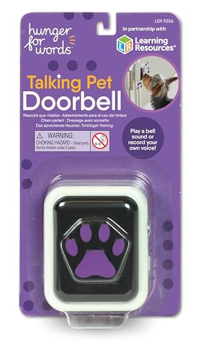 Hunger for Words Talking Pet Doorbell - 1 Piece Doorbell for Dogs, Doggie Doorbell, Perfect for Dog Potty Training, Talkin...