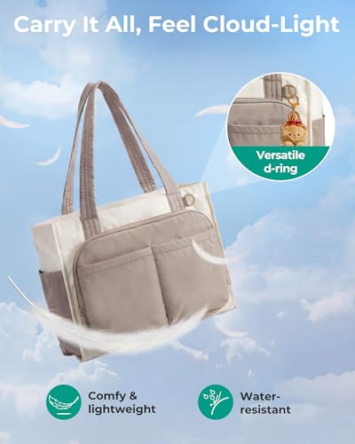 BAGSMART Tote Bag for Women Work, Puffy Travel Tote Handbag Gift for Teacher & Nurse | Medium-13" laptop, w/ 30oz cup hold...