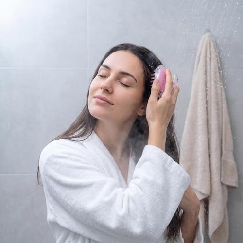 Shampoo Hair Brush Head Scalp Massage Brush for Men and Women(Pink)