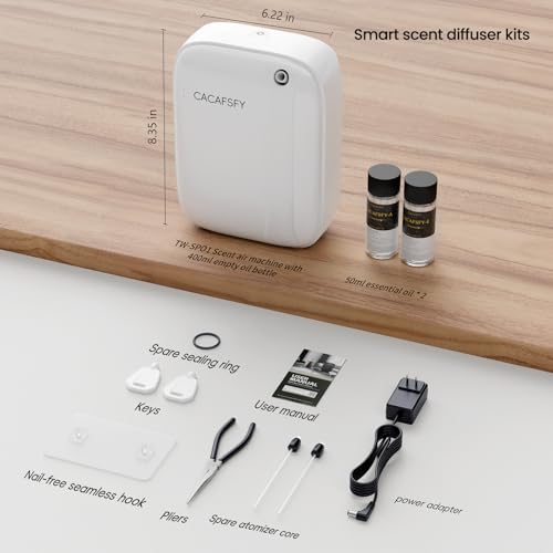 Waterless Essential Oil Diffuser,(2 * 50ml Fragrances Included) 3000 Sq.Ft Coverage 400 ml Large Capacity Hotel Scent Diff...