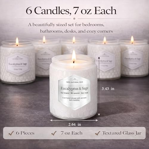 Scented Candles Gift Set for Women, 6 Pack Aromatherapy Soy Candles for Home, Long Lasting Decorative Jar Candles for Birt...